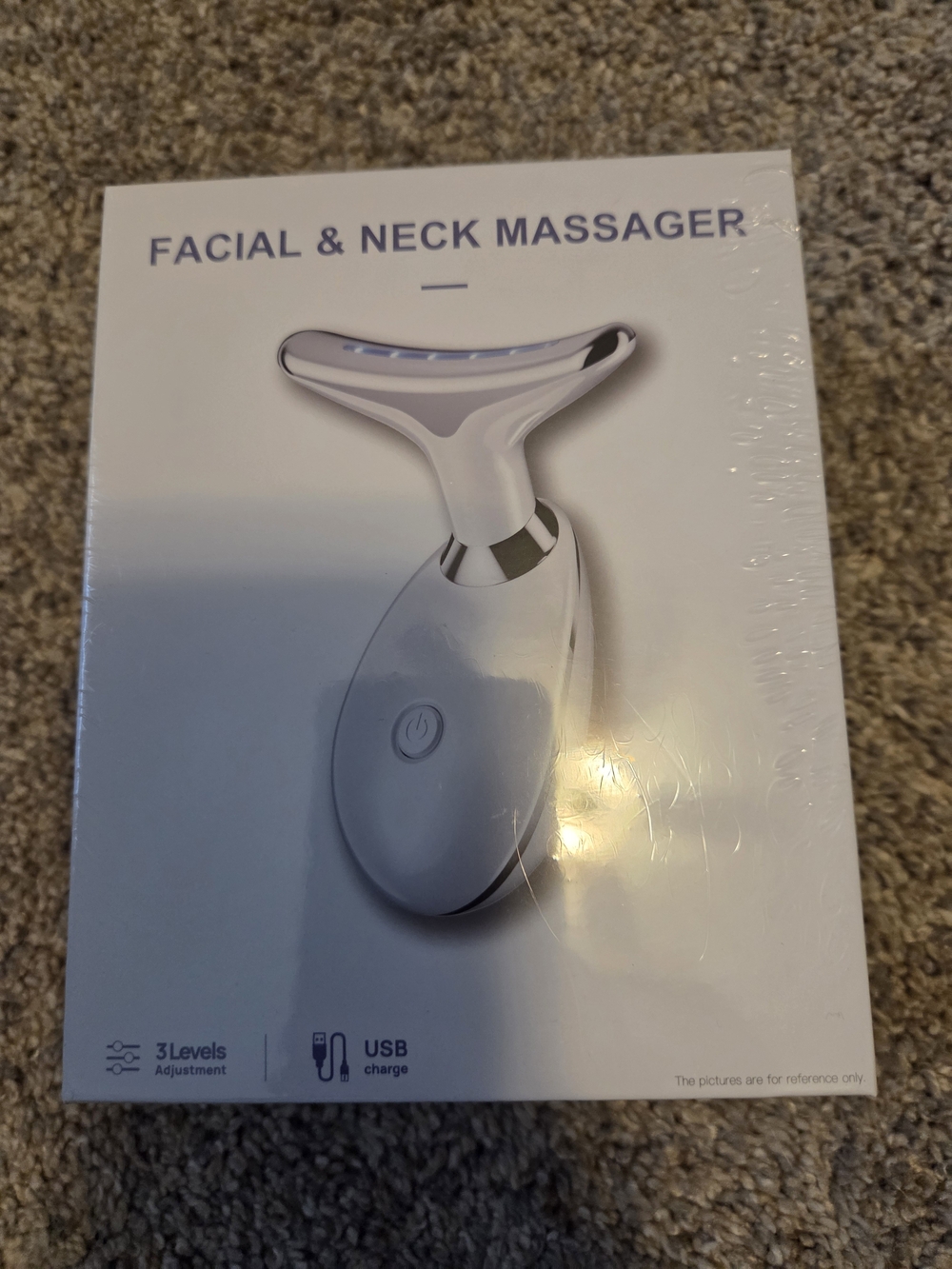 White Facial & Neck Massager - Portable Beauty Device